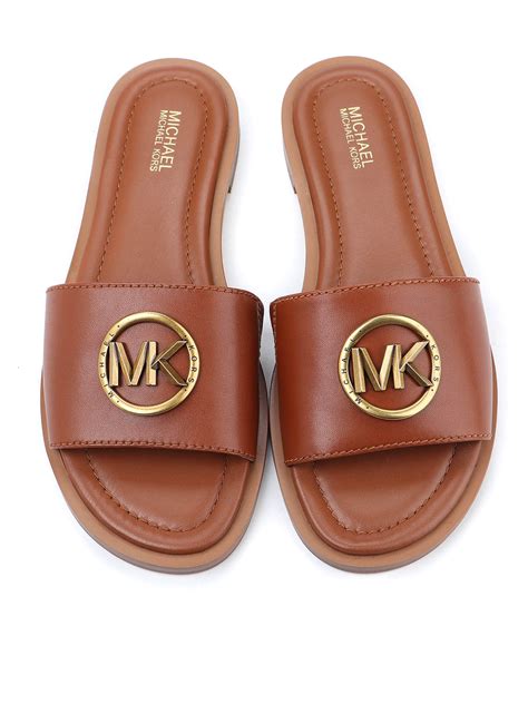 michael kors leather slides|michael kors slides size 11.